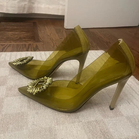 Good American Cinder F*cking Ella Olive Heels with Embellishment - Picture 4 of 10